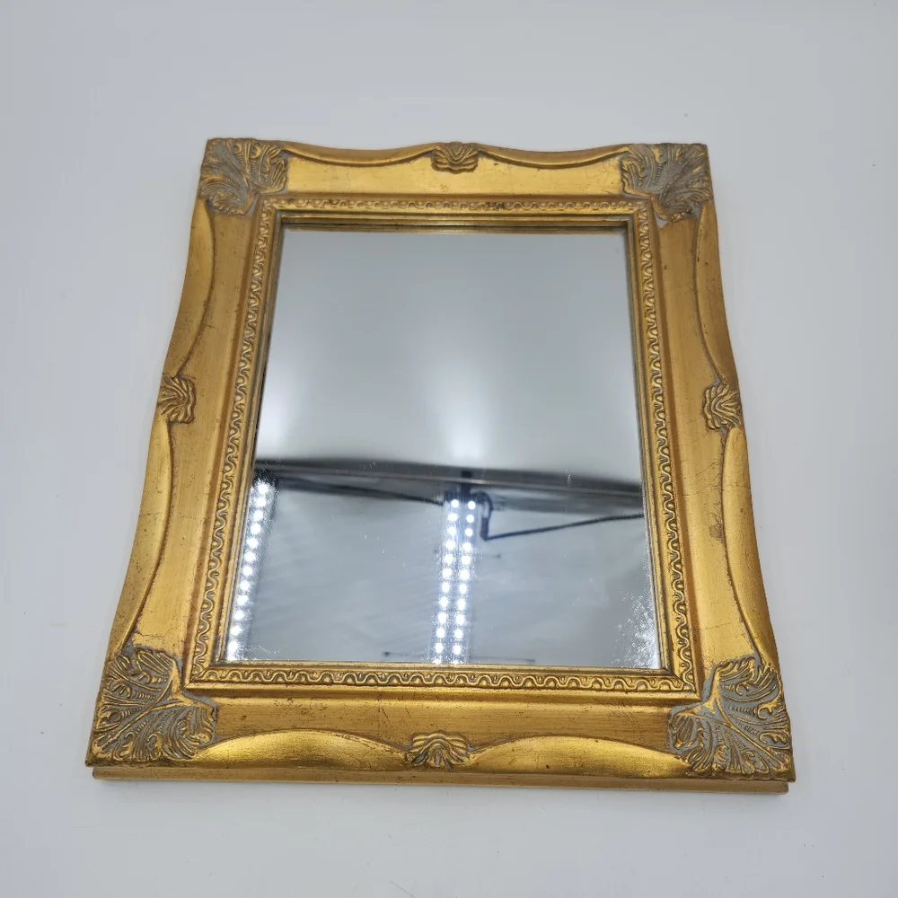 Vintage Wall Mirror Gold Gilt Baroque Hollywood Regency 13